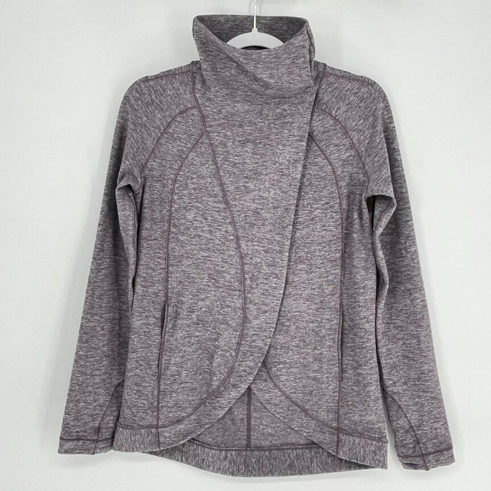 Lululemon Rulu Rally Wrap Heathered Graphite Gray Womens Size 4 ‎ Relaxed Cozy